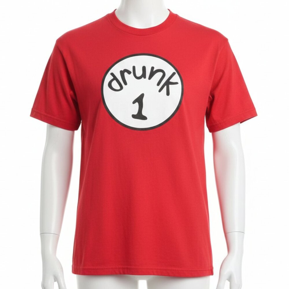 Y2K Drunk 1 Men's red t-shirt Size Large